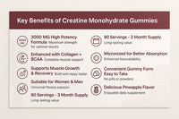 Creatine Monohydrate Gummy Sugar Free Chewable Creatine Supplements for Men & Women Creatine Gummy Gains for Building Muscle Energy Pre Workout Pineapple Flavored
