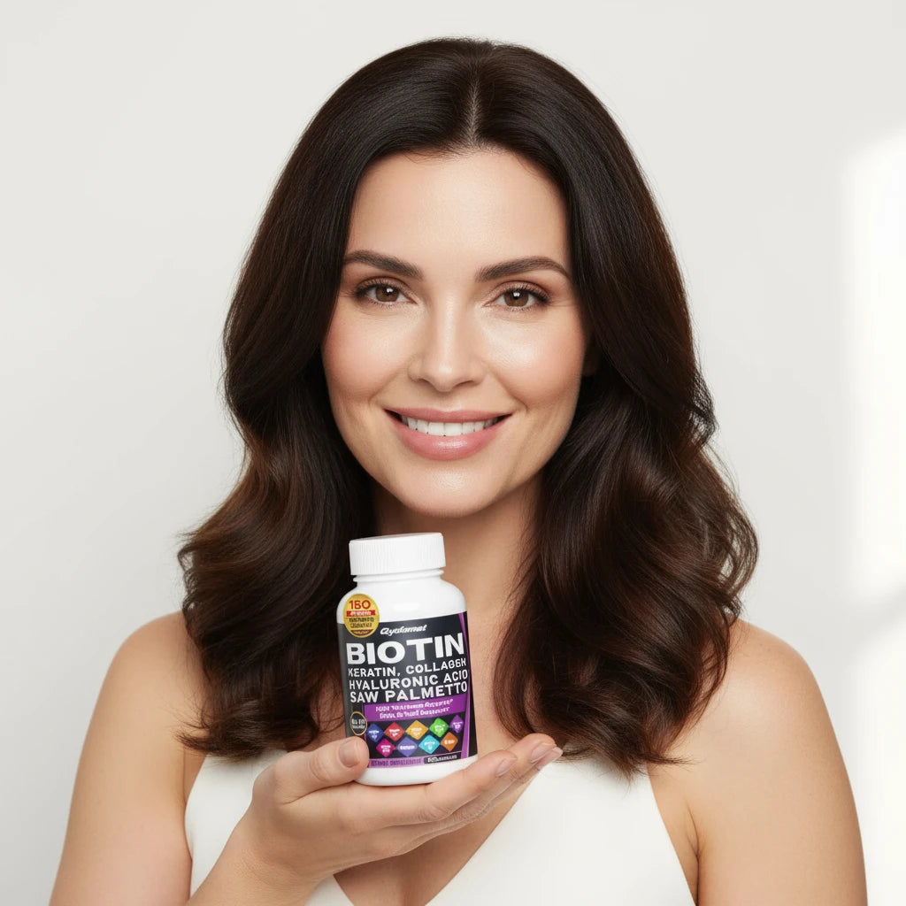 GUDOMET Biotin Collagen Vitamin D3 Vitamin B1 Vitamin B2 Vitamin B3 Vitamin B6 Vitamin B9 Vitamin B12 Keratin Hyaluronic Acid Saw Palmetto -150 Capsules- Made in USA