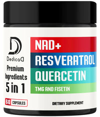 NAD+ Supplement 500mg - Pure NAD Supplement - Combined to Fisetin TMG Resveratrol and Quercetin - Energy and DNA Repair Aging Defense Brain Function - 60 Capsules