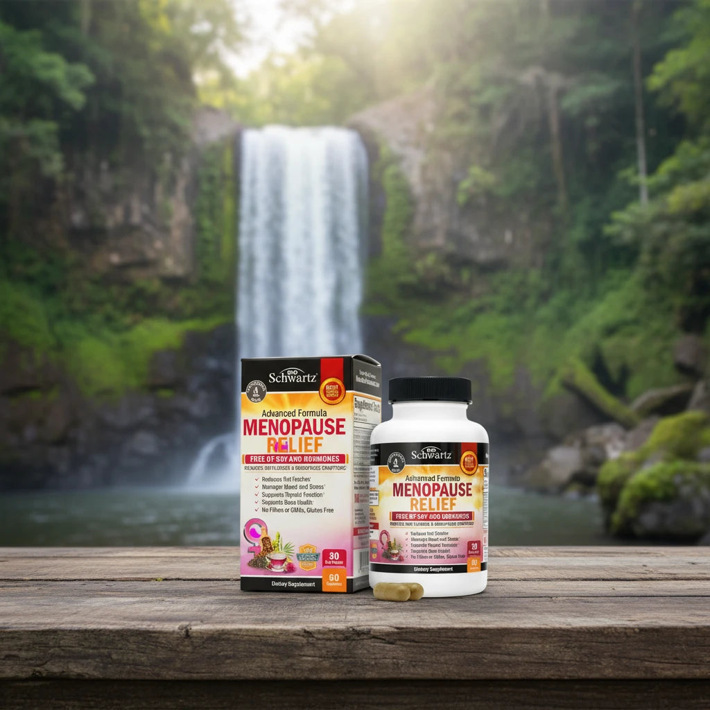 Herbal Menopause Support for Women - Supports Healthy Mood and Balance with Milk Thistle Chasteberry Black Cohosh Red Clover Turmeric Ginger - Menopause Supplements for Women - 60 Veggie Capsules