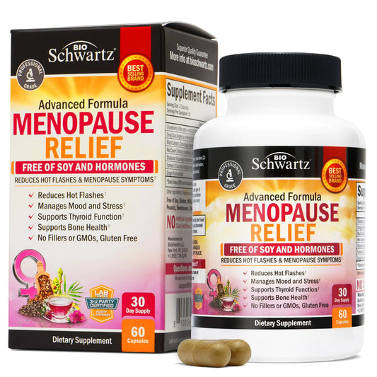 Herbal Menopause Support for Women - Supports Healthy Mood and Balance with Milk Thistle Chasteberry Black Cohosh Red Clover Turmeric Ginger - Menopause Supplements for Women - 60 Veggie Capsules